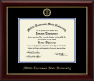 Middle Tennessee State University Gold Embossed Diploma Frame in Gallery