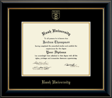 Rush University diploma frame - Gold Embossed Diploma Frame in Onyx Gold