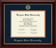 Virginia State University Gold Embossed Diploma Frame in Gallery