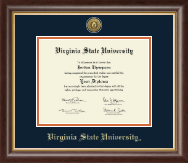 Virginia State University Gold Engraved Medallion Diploma Frame in Hampshire