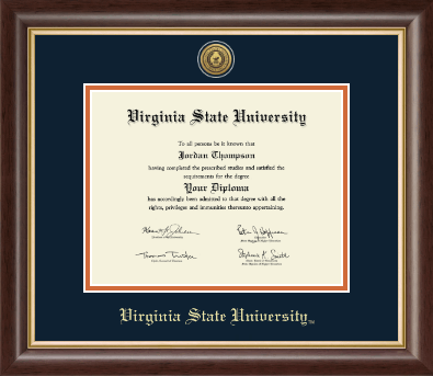 Virginia State University diploma frame - Gold Engraved Medallion Diploma Frame in Hampshire