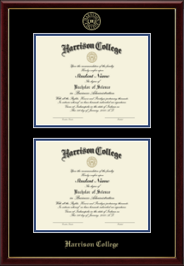 Harrison College diploma frame - Gold Embossed Double Diploma Frame in Galleria