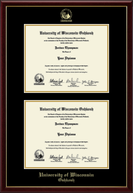 University of Wisconsin Oshkosh diploma frame - Double Diploma Frame in Galleria