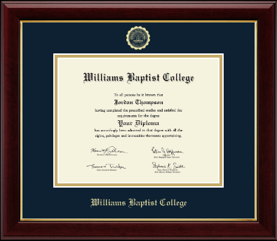 Williams Baptist College diploma frame - Gold Embossed Diploma Frame in Gallery