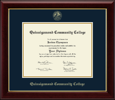 Quinsigamond Community College diploma frame - Gold Embossed Diploma Frame in Gallery
