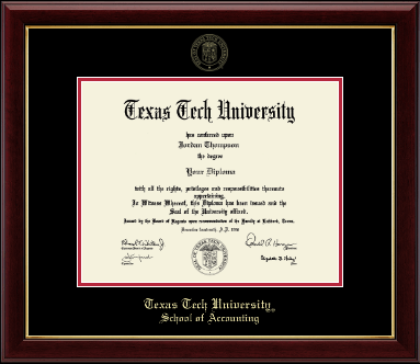 Texas Tech University diploma frame - Gold Embossed Diploma Frame in Gallery