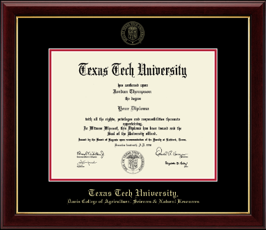 Texas Tech University diploma frame - Gold Embossed Diploma Frame in Gallery