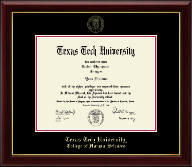 Texas Tech University diploma frame - Gold Embossed Diploma Frame in Gallery