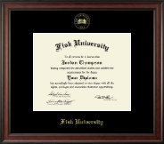 Fisk University diploma frame - Gold Embossed Diploma Frame in Studio