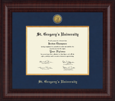 St. Gregory's University diploma frame - Presidential Gold Engraved Diploma Frame in Premier