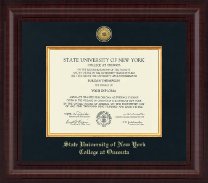 State University of New York - College at Oneonta Presidential Gold Engraved Diploma Frame in Premier