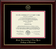 State University of New York - College at Oneonta diploma frame - Gold Embossed Diploma Frame in Gallery