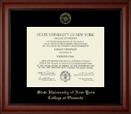 State University of New York - College at Oneonta diploma frame - Gold Embossed Diploma Frame in Cambridge