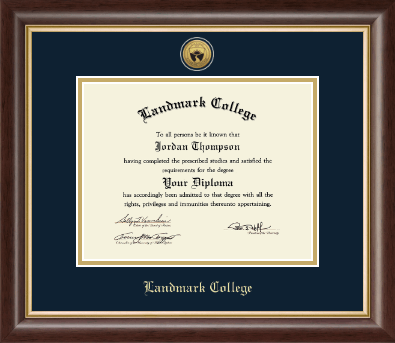 Landmark College diploma frame - Gold Engraved Medallion Diploma Frame in Hampshire