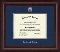 Landmark College diploma frame - Presidential Silver Engraved Diploma Frame in Premier