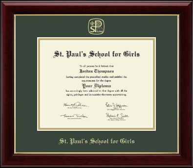 St. Paul's School For Girls diploma frame - Gold Embossed Diploma Frame in Gallery
