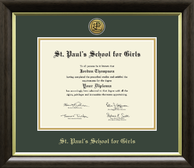 St. Paul's School For Girls diploma frame - Gold Engraved Diploma Frame in Hampshire
