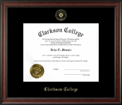 Clarkson College Gold Embossed Diploma Frame in Studio