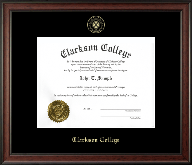 Clarkson College diploma frame - Gold Embossed Diploma Frame in Studio