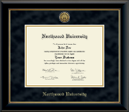 Northwood University in Michigan diploma frame - Gold Engraved Medallion Diploma Frame in Onyx Gold