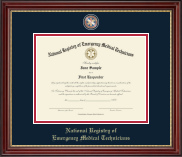 National Registry of Emergency Medical Technicians Masterpiece Medallion Certificate Frame in Kensington Gold