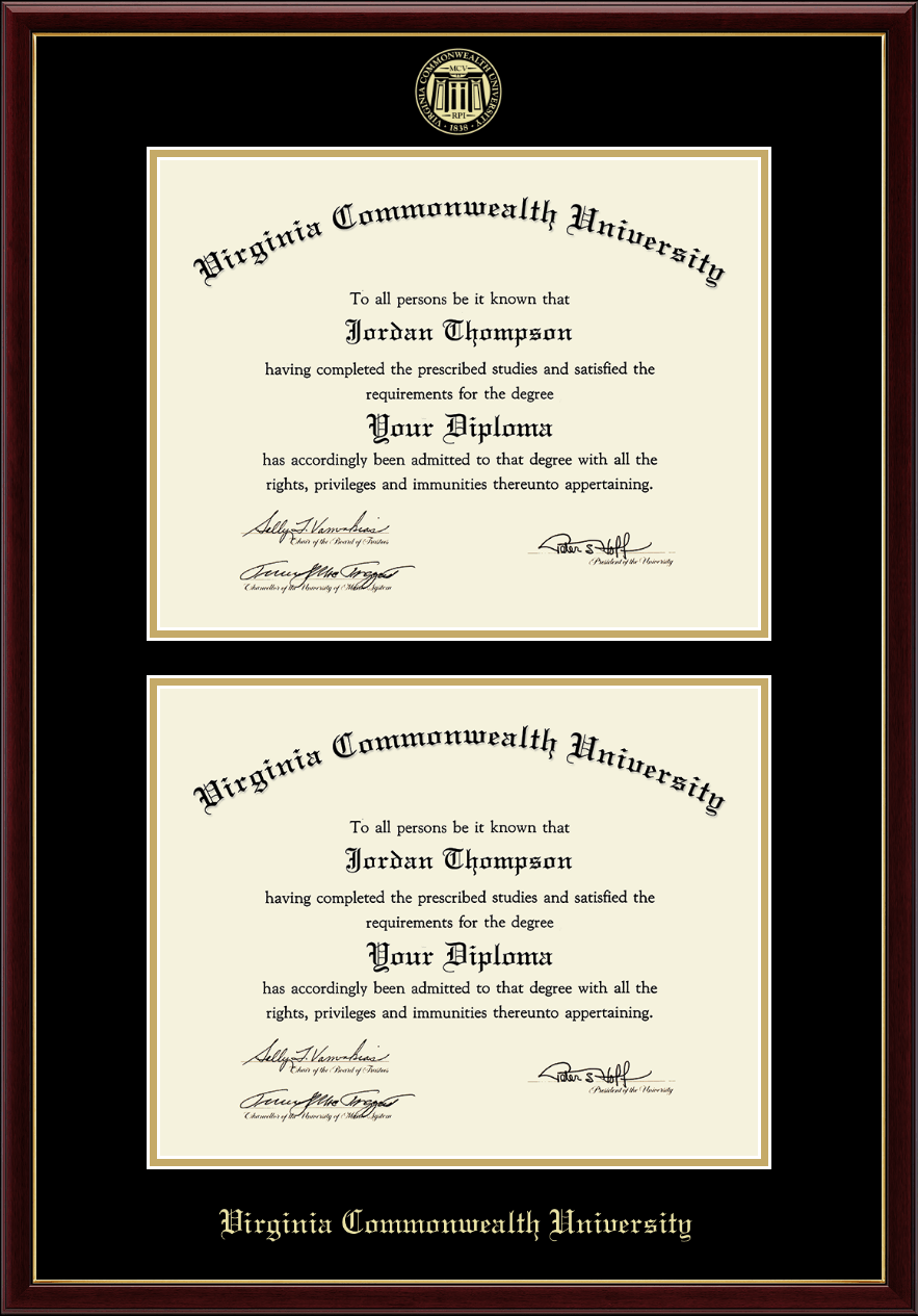 VCU diploma frame Virginia Commonwealth University certificate framing