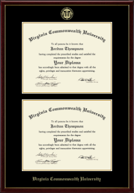 Virginia Commonwealth University diploma frame - Double Diploma Frame in Galleria