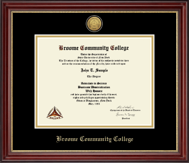 Broome Community College diploma frame - Gold Engraved Medallion Diploma Frame in Kensington Gold