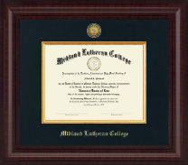 Midland Lutheran College Presidential Gold Engraved Diploma Frame in Premier