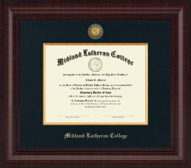 Midland Lutheran College diploma frame - Presidential Gold Engraved Diploma Frame in Premier