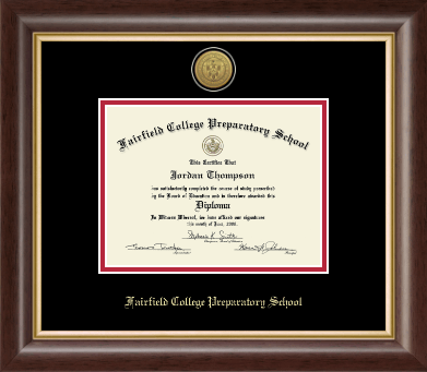 Fairfield College Preparatory School diploma frame - Gold Engraved Diploma Frame in Hampshire