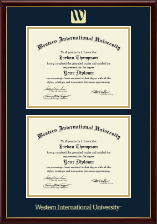 Western International University Double Document Diploma Frame in Galleria