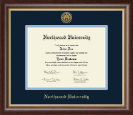 Northwood University in Michigan diploma frame - Gold Engraved Medallion Diploma Frame in Hampshire