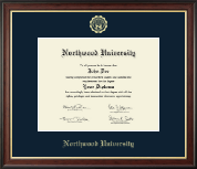 Northwood University in Michigan diploma frame - Gold Embossed Diploma Frame in Studio Gold