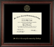St. Clair County Community College Gold Embossed Diploma Frame in Studio