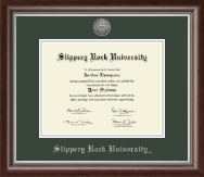 Slippery Rock University Silver Engraved Diploma Frame in Devonshire