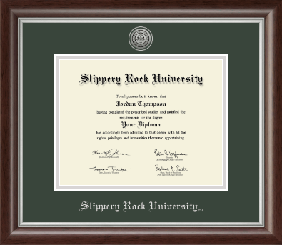 Slippery Rock University diploma frame - Silver Engraved Diploma Frame in Devonshire