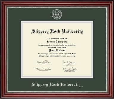 Slippery Rock University diploma frame - Silver Embossed Diploma Frame in Kensington Silver