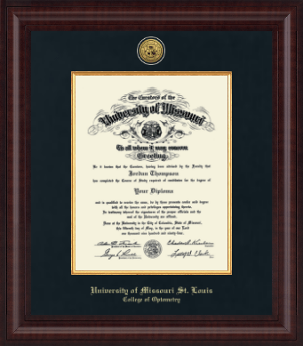 University of Missouri Saint Louis diploma frame - Presidential Gold Engraved Diploma Frame in Premier