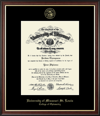 University of Missouri Saint Louis diploma frame - Gold Embossed Diploma Frame in Studio Gold