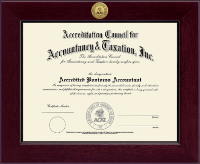 Accreditation Council for Accountancy and Taxation certificate frame - Century Gold Engraved Certificate Frame in Cordova