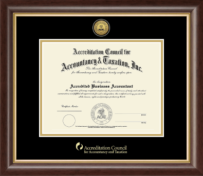 Accreditation Council for Accountancy and Taxation certificate frame - Gold Engraved Certificate Frame in Hampshire