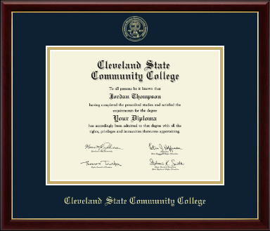 Cleveland State Community College diploma frame - Gold Embossed Diploma Frame in Galleria