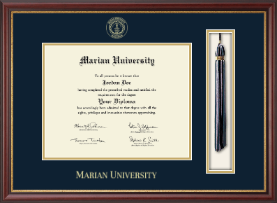 Marian University in Wisconsin diploma frame - Tassel & Cord Diploma Frame in Newport