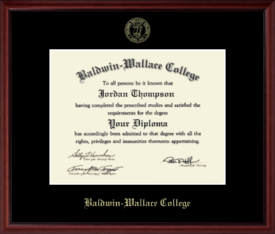 Baldwin-Wallace College diploma frame - Gold Embossed Diploma Frame in Camby