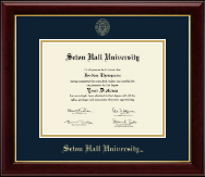 Seton Hall University diploma frame - Gold Embossed Diploma Frame in Gallery
