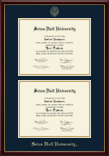 Seton Hall University Double Diploma Frame in Galleria