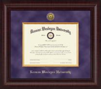 Kansas Wesleyan University Presidential Gold Engraved Diploma Frame in Premier