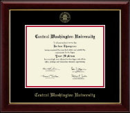 Central Washington University Gold Embossed Diploma Frame in Gallery