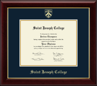 Saint Joseph College in Connecticut diploma frame - Gold Embossed Diploma Frame in Gallery